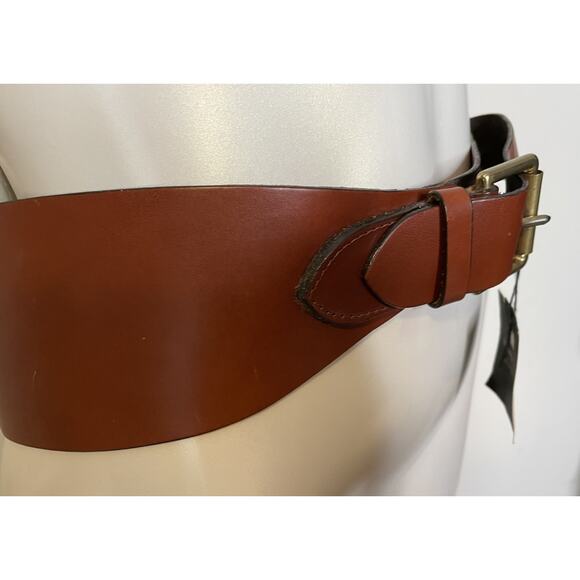 Vintage Mulberry Brown Wide Leather Belt NWT 30 - 32\